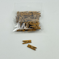 Прищепки деревянные декоративные ЗОЛОТЫЕ 25мм УП=50шт AVIORA Арт.491-062 