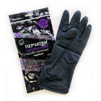 Перчатки хозяйственные Japan Style "M" ЧЁРНЫЕ 1пара СУПЕРПРОЧНЫЕ 