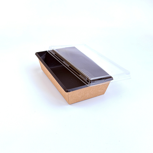 Упаковка OneClick Bottom- 800 ЧЁРНЫЙ салат. + КРЫШКА 50шт 180х100/200х120/55мм 