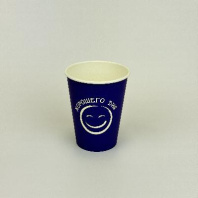 Стакан бумажный 350(410)мл ХОРОШЕГО ДНЯ (фиолетовый) 50шт D=90, d=60, H=110мм 