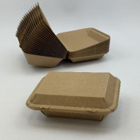 Ланч-бокс БИО (картон) КРАФТ  600мл 20шт 110х160х60мм 