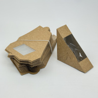 Упаковка ECO SANDWICH-50 TOTAL CRAFT уголок под сэндвич с окном 50шт 130х130х50мм 