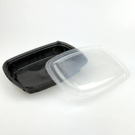 Контейнер одноразовый ЛАНЧ К-230-37 ЧЁРНЫЙ 700мл + КРЫШКА 50шт 230х170х37мм