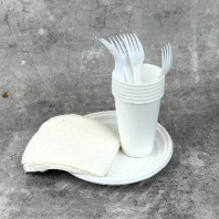 Набор: "ЛЕТНИЙ №1" (6 персон: вилка+тарелкаD170+стакан200мл+салф)