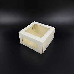 Короб для ТОРТОВ БЕЛЫЙ с ОКНОМ 180х180х100мм 15шт ForGenika  Короб для ТОРТОВ БЕЛЫЙ с ОКНОМ 180х180х100мм 15шт ForGenika