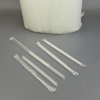 Трубочка в ИНДИВИД. УП. (плёнка) 12х210мм УП=250шт ПРЯМАЯ ПРОЗРАЧНАЯ 