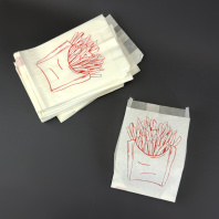 Пакет бум. V-дно ЖИРОСТОЙКИЙ 175х110х50 (картофель фри) 100шт печать "Фри" 