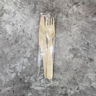 Набор по 1шт: ДЕРЕВЯННЫЕ вилка + нож (50 наборов)