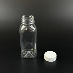 Бутылка ПЭТ D=38мм 0,3л КВАДРАТ (ДЖУС) прозрачная + КРЫШК...