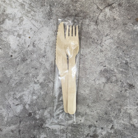 Набор по 1шт: ДЕРЕВЯННЫЕ вилка + нож (выписывать по 50 наборов) 