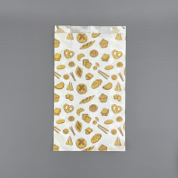 Пакет бум. V-дно БЕЛЫЙ 250х170х70 100шт ВЛАГОПРОЧНЫЙ печать "Выпечка" 