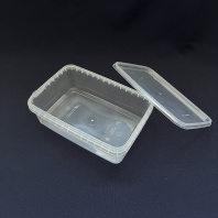 Ведро прямоугольное 1л прозрачное + КРЫШКА 191х129мм (ведро-306, крышка-612) 