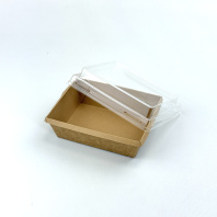 Упаковка OneClick Bottom- 400 КРАФТ салатник + крышка ВЫСОКАЯ H=20мм 50шт 120х85/135х100