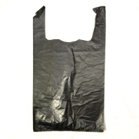 Пакет майка ПНД 28+14х50 (14) ЧЁРНАЯ 100шт