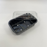 Контейнер для ягод/зелени УКФ-50 + КРЫШКА КФ-КР-36 ПЭТ (Дно-чёрн/Крышка-прозр) 188х120х50 