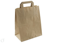 Пакет бум. прямоуг. дно с ПЛОСКИМИ руч. КРАФТ 370х320х200 25шт пл.70гр 