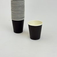 Стакан 180(196)мл бумажный ЧЁРНЫЙ 50шт D=73, d=50, H=80мм GOOD 