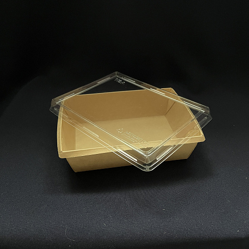 Упаковка OneClick Bottom-500 КРАФТ салатник + КРЫШКА 50шт 140х100/160х120/45мм 