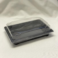 Контейнер одноразовый под суши УК-703 ДНО-чёрное + КРЫШКА-прозр. 89комп 187х133х54мм 