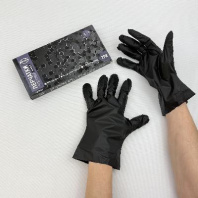 Перчатки ТПЭ КОРОБКА ЧЁРНЫЕ "L" УП=100шт AVIORA