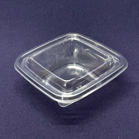 Контейнер КУБИК ПЭТ С-12/12 250мл прозрачный 50шт + КРЫШКА 25шт (внеш. 126х126х38) УЮ 