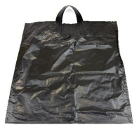 Пакет петлелавая ручка ПВД 45х50см (80) СУПЕРСУМКА чёрная (вторсырьё, с ручкой) 