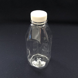 Бутылка ПЭТ D=38мм 0,5л КВАДРАТ (ДЖУС) прозрачная + КРЫШК...