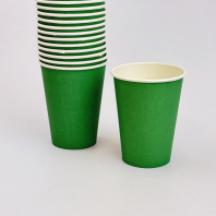 Стакан 350(400)мл бумажный ЗЕЛЁНЫЙ 50шт D=90, d=59, H=112мм ПБФ Арт.18607 