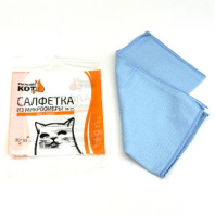 Салфетка из микрофибры для СТЕКЛА в ИНД.УП. 1шт 30х30см голубая