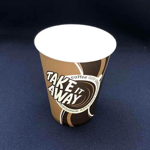 Стакан 350мл бумажный для горячего УП=50шт d=90мм Coffee take away ЛП 