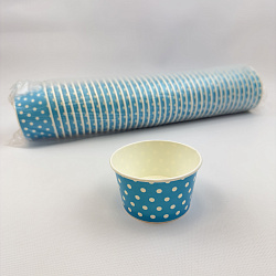 Креманка картон ГОЛУБАЯ в белый горошек 245мл 50шт D=98мм... Креманка картон ГОЛУБАЯ в белый горошек 245мл 50шт D=98мм...