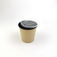 Супница бум КРАФТ/чёрная + КРЫШКА прозр. 500мл 30шт D=100, d=80, H=95 OSQ Round Bowl Black 