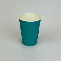 Стакан 350(410)мл бумажный БИРЮЗОВЫЙ 50шт D=90, d=60, H=110мм GOOD 