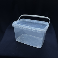 Ведро прямоугольное 2л прозрачное с РУЧКОЙ + КРЫШКА 191х129мм (ведро-204, крышка-612)