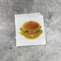 Уголок БЕЛЫЙ 150х175мм 100шт ЖИРОСТОЙКИЙ печать "ГАМБУРГЕР" 