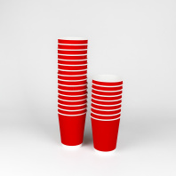 Стакан бумажный 2сл 250(296)мл КРАСНЫЙ 25шт D=80, d=55, H=92мм GOOD 