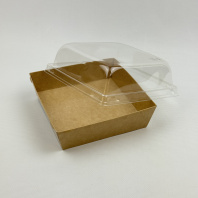 Упаковка OSQ SmartPack-900 КРАФТ салатник + крышка ВЫСОКАЯ H=55мм 50шт 165х165/150х150