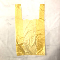 Пакет майка ПНД 25+12х45 (10) ЖЁЛТАЯ 100шт 