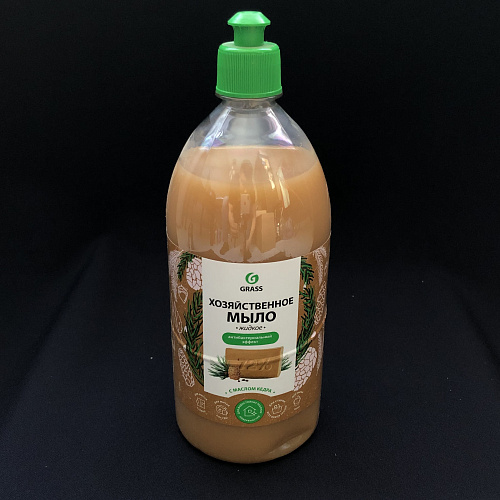 Мыло хозяйственное жидкое GRASS Milana 1л 72% с маслом кедра пуш-пуль Арт.125549 