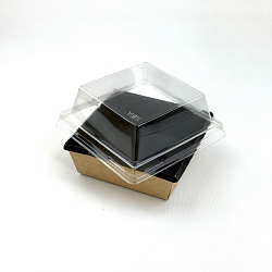 Упаковка OneClick Bottom- 550 ЧЁРНЫЙ салат. + крышка ВЫСО... Упаковка OneClick Bottom- 550 ЧЁРНЫЙ салат. + крышка ВЫСО...