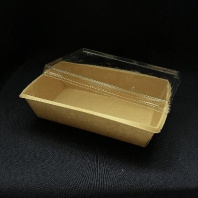 Салатник + КРЫШКА OneClick Bottom- 800 КРАФТ 50шт 180х100/200х120/55мм