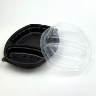 Контейнер ЛАНЧ К-257-2 2-секц. ЧЁРНЫЙ 800мл + КРЫШКА 70шт(!!!) 257х202х37мм СП 