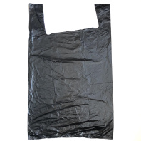 Пакет майка ПНД 45+20х75 (20) ЧЁРНАЯ 100шт