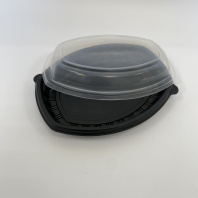 Контейнер ЛАНЧ К-257 1-секц. ЧЁРНЫЙ 800мл + КРЫШКА 30шт 257х202х37мм СП 