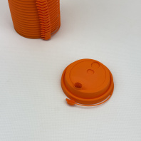 Крышка ПП 80мм с ЗАГЛУШКОЙ 50шт ОРАНЖЕВАЯ ОптиКом 