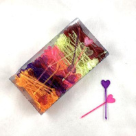 Пики пластиковые "Сердце" 8,5см УП=250шт цветные МИКС