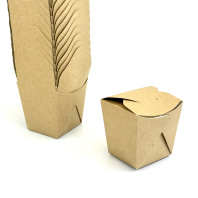 Коробка для лапши WOK TOTAL КРАФТ 500мл 20шт дно-КВАДРАТ 66х66/75х75/93мм ECO NOODLES 