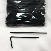 Трубочки  5х210мм УП=250шт с гофрой ЧЁРНЫЕ 