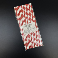 Трубочки бумажные для кокт. 6х195мм  УП=25шт(!!!) ЛЕДЕНЕЦ 