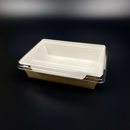 Упаковка GeoVita GeoBOX-500 БЕЛЫЙ салатник + КРЫШКА прозр. 100шт 165х115/140х105/45мм 